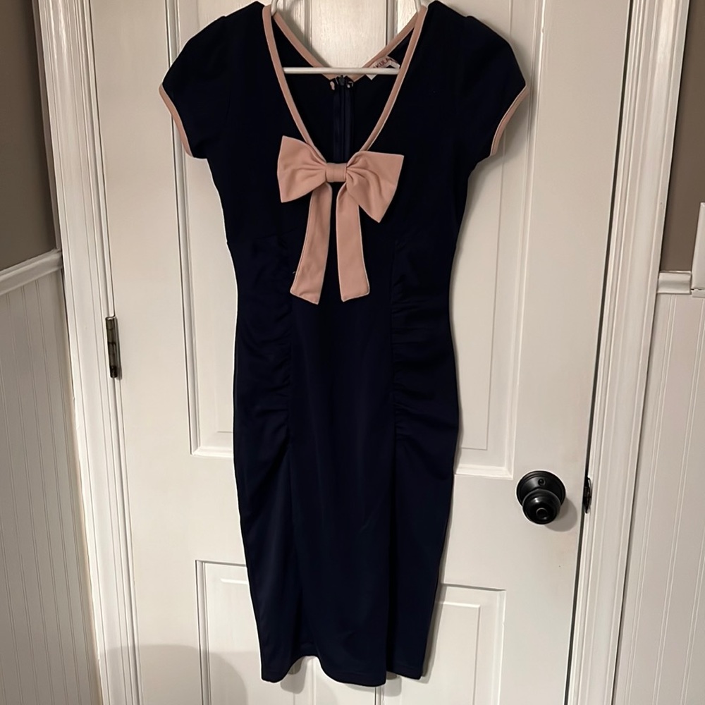 Navy Blue Vintage Style Dress Size Small